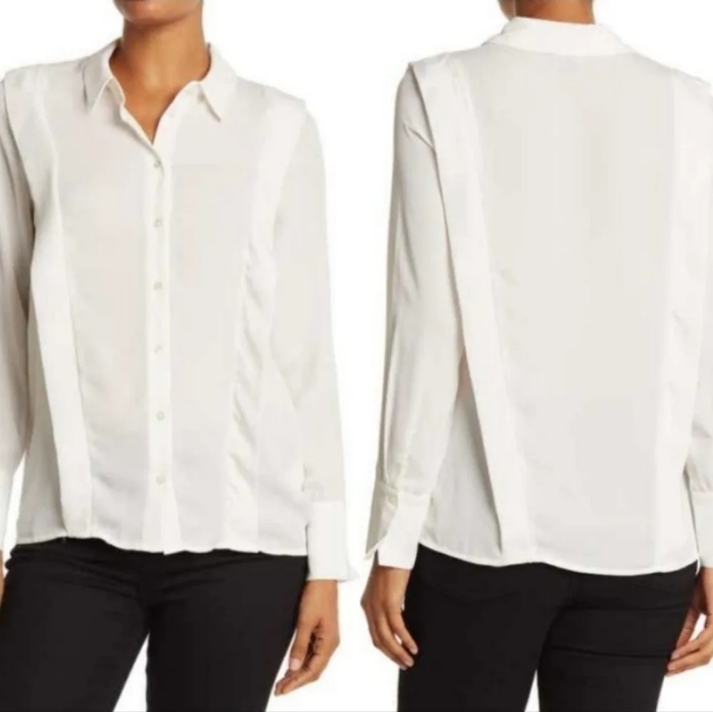 Laundry by Shelli Segal Sheer Black Button-up Shirt Women's Size Small New - Picture 15 of 15